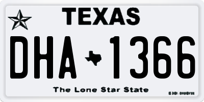 TX license plate DHA1366