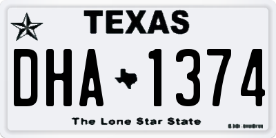 TX license plate DHA1374