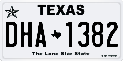 TX license plate DHA1382