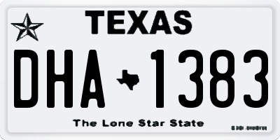 TX license plate DHA1383