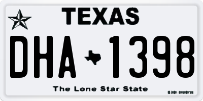 TX license plate DHA1398