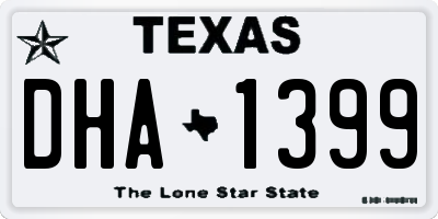 TX license plate DHA1399
