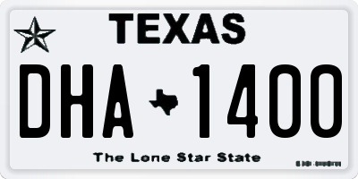 TX license plate DHA1400