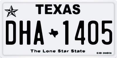 TX license plate DHA1405