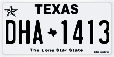 TX license plate DHA1413