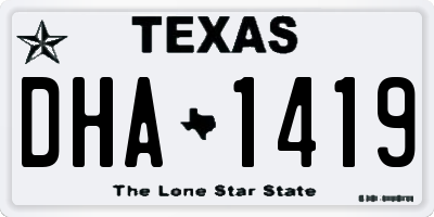 TX license plate DHA1419