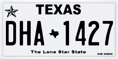 TX license plate DHA1427