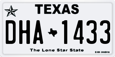 TX license plate DHA1433