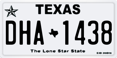 TX license plate DHA1438