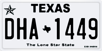 TX license plate DHA1449