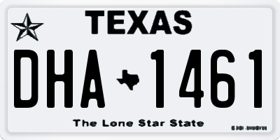 TX license plate DHA1461