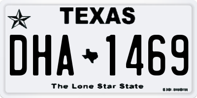 TX license plate DHA1469