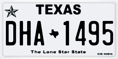 TX license plate DHA1495