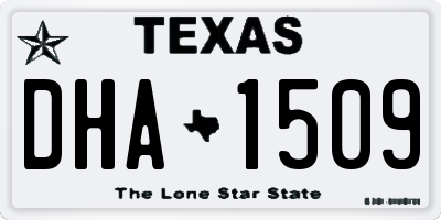 TX license plate DHA1509