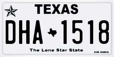 TX license plate DHA1518