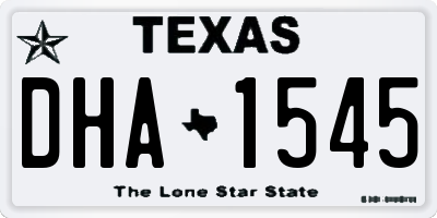 TX license plate DHA1545