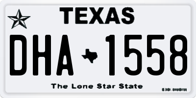 TX license plate DHA1558
