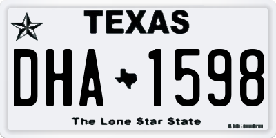 TX license plate DHA1598