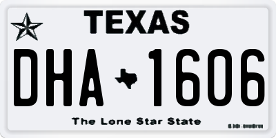 TX license plate DHA1606