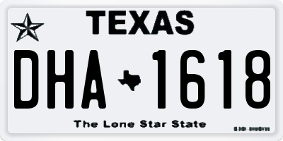 TX license plate DHA1618