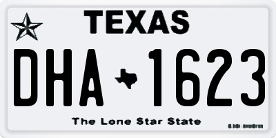 TX license plate DHA1623