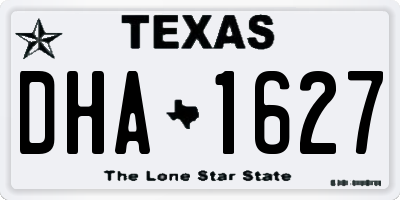 TX license plate DHA1627