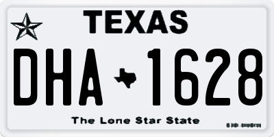 TX license plate DHA1628