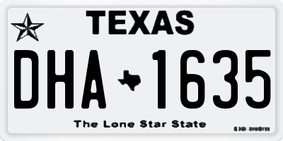 TX license plate DHA1635