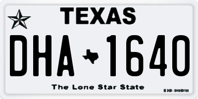 TX license plate DHA1640