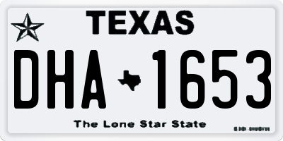 TX license plate DHA1653