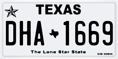 TX license plate DHA1669