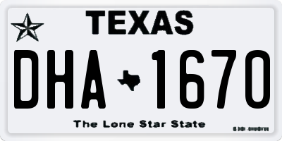 TX license plate DHA1670