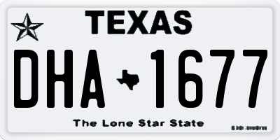TX license plate DHA1677