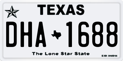TX license plate DHA1688