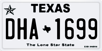 TX license plate DHA1699