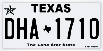 TX license plate DHA1710