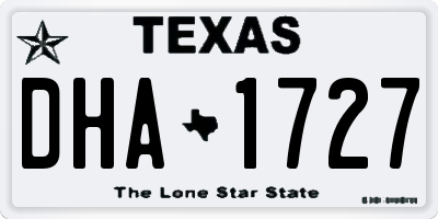 TX license plate DHA1727