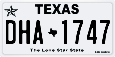 TX license plate DHA1747