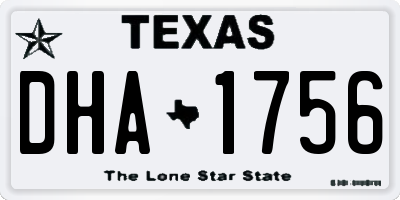 TX license plate DHA1756