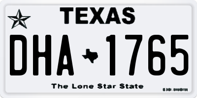 TX license plate DHA1765