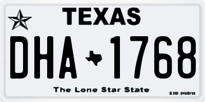 TX license plate DHA1768