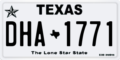 TX license plate DHA1771