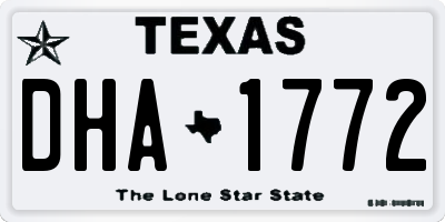 TX license plate DHA1772
