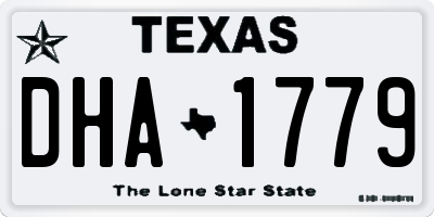 TX license plate DHA1779
