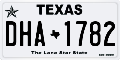 TX license plate DHA1782