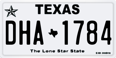 TX license plate DHA1784