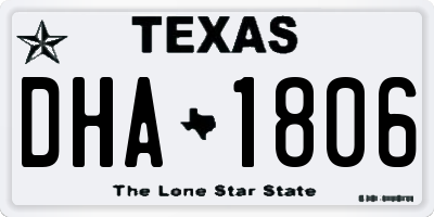 TX license plate DHA1806
