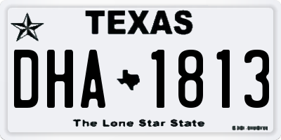 TX license plate DHA1813