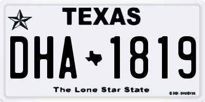 TX license plate DHA1819