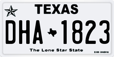 TX license plate DHA1823